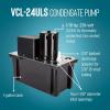 imageLittle Giant VCL45ULS 115 Volt 15 HP 450 GPH Automatic Condensate Removal Pump with 1Gallon Tank and Safety Switch 6Ft Cord Black 553240230Volt 270 GPH