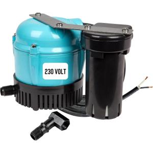 imageLittle Giant 3ABS 112 HP 115 Volt 310 GPH Automatic Shallow Pan Condensate Removal Pump with Condensate Collection Tank BlackBlue 551320230volt plugless  no tank