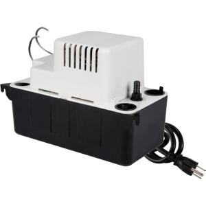 imageLittle Giant VCMA15ULST 115 Volt 65 GPH 150 HP Automatic Condensate Removal Pump for HVACRefrigeration SystemsDehumidifiers with Overflow Detection Switch and 20Foot Tubing BlackWhite 554415Includes Overflow Detection Switch