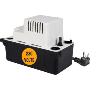 imageLittle Giant VCMA20ULST 230 Volt 80 GPH 130 HP Automatic Condensate Removal Pump for HVACRefrigeration SystemsDehumidifiers with Overflow Detection Switch and 20Foot Tubing WhiteBlack 554461230V Base Model No Overflow Detection Switch