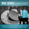 imageLittle Giant 10SCCIM 208230Volt 7200 GPH 12 HP Manual Cast Iron SewageEffluent Pump No Switch with 2inch FNPT Discharge and 20Ft Cord Blue 511438115V  2  50 Cord  No Switch