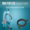 imageLittle Giant 16GF15120 115V 2958 GPH 1 HP Automatic Grinder Pump for Sewage and Effluent Systems with Piggyback Tethered Float Switch Blue 509810115 V  tethered float switch