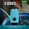 imageLittle Giant 5ASPLL 115Volt 16 HP 1500 GPH Automatic Aluminum Utility Pump with LowLevel Piggyback Diaphragm Switch 18Ft Cord Blue 50571718Ft Cord  Blue  505960