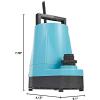 imageLittle Giant 5ASPLL 115Volt 16 HP 1500 GPH Automatic Aluminum Utility Pump with LowLevel Piggyback Diaphragm Switch 18Ft Cord Blue 505717Manual  1200 GPH  25ft cord