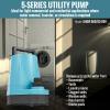 imageLittle Giant 5ASPLL 115Volt 16 HP 1500 GPH Automatic Aluminum Utility Pump with LowLevel Piggyback Diaphragm Switch 18Ft Cord Blue 505717Manual Utility  1500 GPH  10 Ft Cord