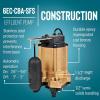 imageLittle Giant 6ECCBASFS 115 Volt 13 HP 3180 GPH Automatic Epoxy Impregnated Cast Bronze SumpEffluent Pump for SaltyBriny Water with Integral SnapAction Switch 20Ft Cord Bronze 506811