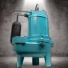 imageLittle Giant 9SCCIM 115 Volt 410 HP 6000 GPH Manual EpoxyCoated Cast Iron Submersible Sewage Pump 20Ft Cord Blue 509413Integral Snap Action Float Switch