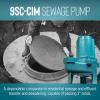 imageLittle Giant 9SCCIM 115 Volt 410 HP 6000 GPH Manual EpoxyCoated Cast Iron Submersible Sewage Pump 20Ft Cord Blue 509413Manual No Switch