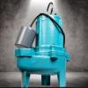 imageLittle Giant 9SCCIM 115 Volt 410 HP 6000 GPH Manual EpoxyCoated Cast Iron Submersible Sewage Pump 20Ft Cord Blue 509413Piggyback Float Switch