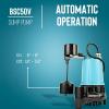 imageLittle Giant BSC33T 13 HP 115 Volt 3000 GPH Automatic Submersible Cast Iron SumpEffluent Pump with Piggyback Tethered Float Switch and 10Ft Cord Blue 506255511252