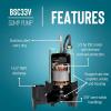 imageLittle Giant BSC33T 13 HP 115 Volt 3000 GPH Automatic Submersible Cast Iron SumpEffluent Pump with Piggyback Tethered Float Switch and 10Ft Cord Blue 506255506254