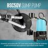 imageLittle Giant BSC33T 13 HP 115 Volt 3000 GPH Automatic Submersible Cast Iron SumpEffluent Pump with Piggyback Tethered Float Switch and 10Ft Cord Blue 506255511252