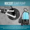 imageLittle Giant BSC33T 13 HP 115 Volt 3000 GPH Automatic Submersible Cast Iron SumpEffluent Pump with Piggyback Tethered Float Switch and 10Ft Cord Blue 506255506255