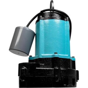 imageLittle Giant 10ECHCIARF 115Volt 12 HP 3600 GPH Automatic Submersible Cast Iron High Head Effluent Pump with Piggyback Float Switch and 30Ft Cord Blue 511622Piggyback Float Switch 30 Cord