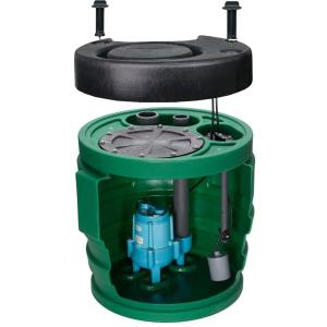 imageLittle Giant 10SP2V2D Pit Plus SR Sewage Basin System with 115Volt 12 HP 7200 GPH 10SCCIM Sewage Pump ECM switch and 20Ft Cord GreenBlueBlack 51168524x24  9SCCIM  Float  No Alarm  3 Vent