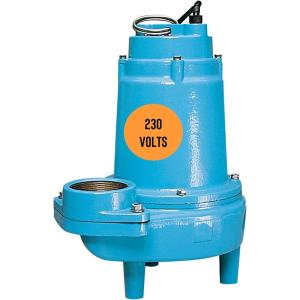 imageLittle Giant 16SCIM 230Volt 1 HP 9600 GPH Manual Submersible Sewage Ejector Pump 20 Cord with Plug 3Inch Discharge Blue 51462040 Lead Wires Plugless