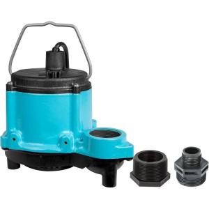 imageLittle Giant 6CIMR 115Volt 13 HP 2750 GPH Manual No Switch Submersible Sump Pump for Sump Systems and General Dewatering 25Ft Cord Blue 506274Pump