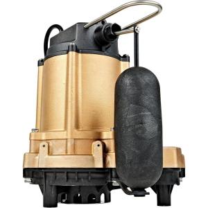 imageLittle Giant 6ECCBASFS 115 Volt 13 HP 3180 GPH Automatic Epoxy Impregnated Cast Bronze SumpEffluent Pump for SaltyBriny Water with Integral SnapAction Switch 20Ft Cord Bronze 506811