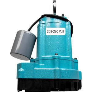 imageLittle Giant 9ECCIASFS 115 Volt 410 HP 4200 GPH Automatic Cast Iron SumpEffluent Pump with Integral Snap Action Switch and 30Ft Cord Blue 509804Automatic Tethered  208230V  20