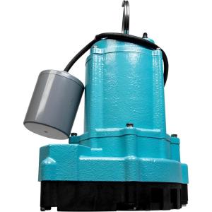 imageLittle Giant 9ECCIASFS 115 Volt 410 HP 4200 GPH Automatic Cast Iron SumpEffluent Pump with Integral Snap Action Switch and 30Ft Cord Blue 509804Automatic Tethered  115V  30 cord
