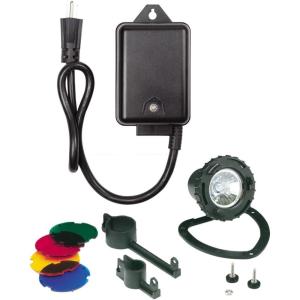 imageLittle Giant LVLKHAL MR16 4Color Submersible Halogen Pond Light with Transformer and 4Color Lens Kit RedBlueGreenYellow 566237