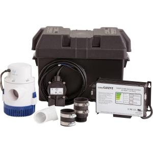 imageLittle Giant SPBS10HF 10 Amp 2520 GPH Sump Pump Battery Back Up System with Controller Backup Pump Switch Fittings Black 50640610 Amp