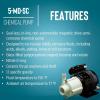 imageLittle Giant 115 Volt 112 HP 750 GPH 3MDSC NonSubmersible Magnetic Drive Pump for SemiCorrosive Chemicals 6Foot Cord with Plug BlackWhite 581503115 Volt  1050 GPH  6ft Cord with Plug