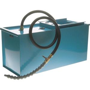 imageLittle Giant MCT10 Stainless Steel Machine Tool Coolant Tank with Chip Collector Splash Deflector Hose Nozzle and Control Valve for Cutting Oils Up to 300 SSU 10Gallon no Pump Blue 560300