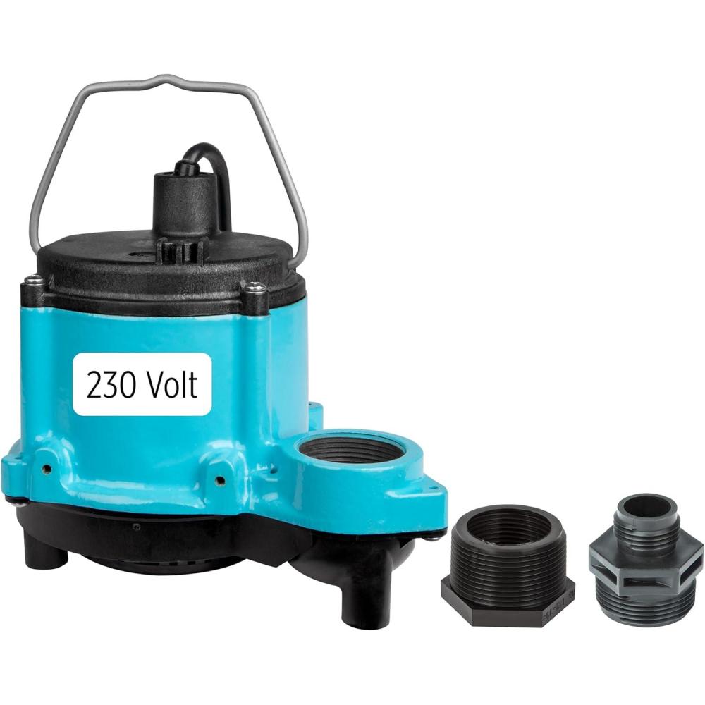 imageLittle Giant 6CIM 230 Volt 5060 Hz 13 HP 2760 GPH Cast Iron Manual No Switch Submersible Sump Pump for Sump Systems 12Ft Lead Wires Blue 506266