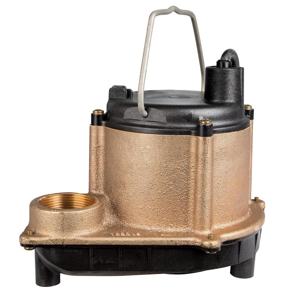 imageLittle Giant 8CBM 115 Volt 410 HP 3240 GPH Manual Bronze Submersible Sump Pump for Aggressive Water Conditions with 10Ft Cord Bronze 508257