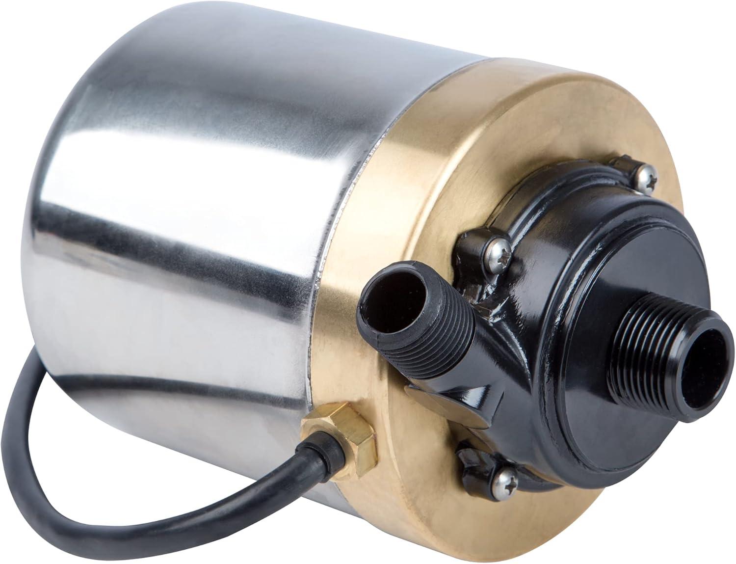 imageLittle Giant Cal Marine MS5806B 115 Volt 580 GPH Marine Air Conditioner Pump with 6Ft Cord plugless and Mounting Bracket SteelBronze MS5806B