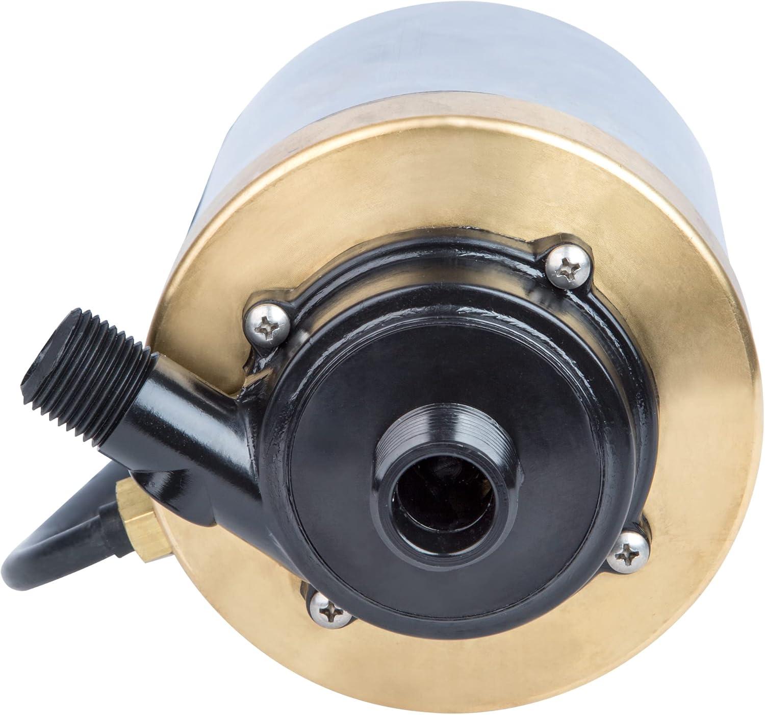 imageLittle Giant Cal Marine MS5806B 115 Volt 580 GPH Marine Air Conditioner Pump with 6Ft Cord plugless and Mounting Bracket SteelBronze MS5806B